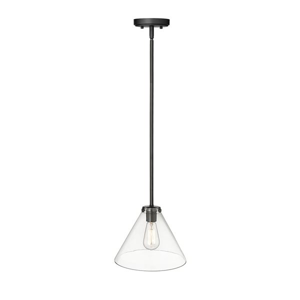 Millennium Lighting Aliza Matte Black Transitional Clear Glass Geometric Standard Medium Pendant Light