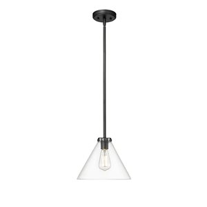 Millennium Lighting Aliza Matte Black Transitional Clear Glass Geometric Standard Medium Pendant Light