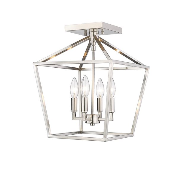 Millennium Lighting Transitional 4 Light Semi-Flush Mount Light in Satin Nickel