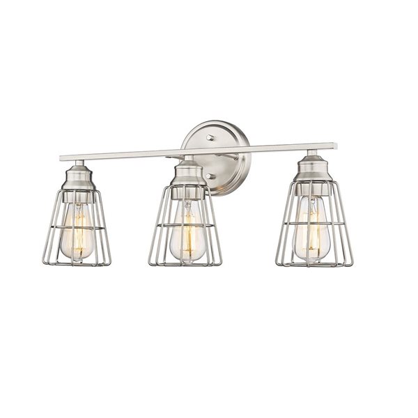 Millennium Lighting 3-Light Nickel Transitional Vanity Light