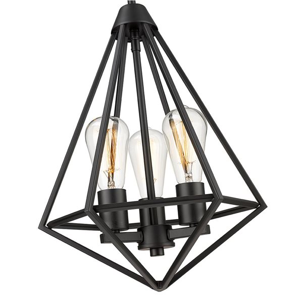 Millennium Lighting Dawes Matte Black Transitional Geometric Standard Medium Pendant Light