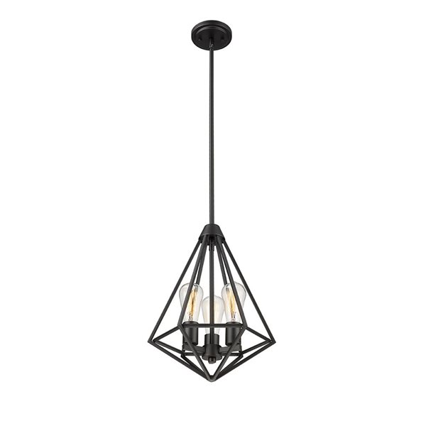 Millennium Lighting Dawes Matte Black Transitional Geometric Standard Medium Pendant Light