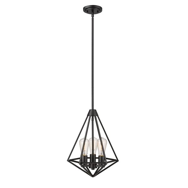 Millennium Lighting Dawes Matte Black Transitional Geometric Standard Medium Pendant Light