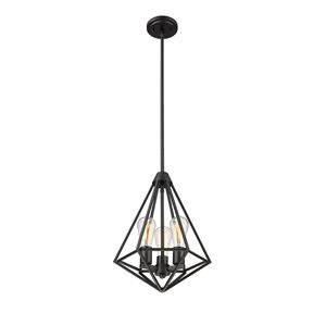 Millennium Lighting Dawes Matte Black Transitional Geometric Standard Medium Pendant Light