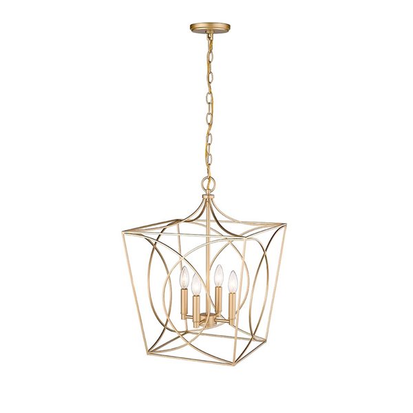 Millennium Lighting Tracy Painted Modern Gold Transitional Geometric Standard Medium Pendant Light