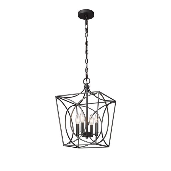 Millennium Lighting Tracy Matte Black Transitional Geometric Standard Medium Pendant Light