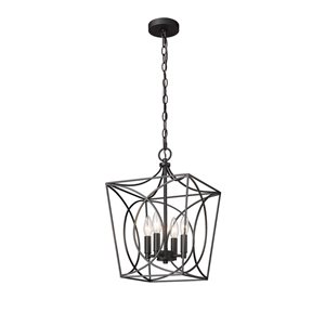 Millennium Lighting Tracy Matte Black Transitional Geometric Standard Medium Pendant Light