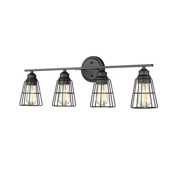 Millennium Lighting 4-Light Black Transitional Vanity Light