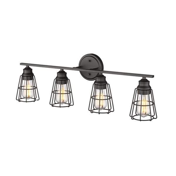 Millennium Lighting 4-Light Black Transitional Vanity Light