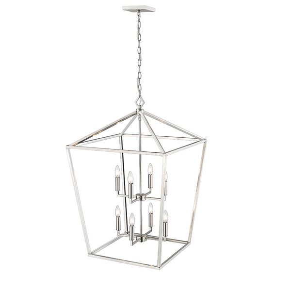 Millennium Lighting Pendant Light Satin Nickel Transitional Geometric Standard Large Pendant Light