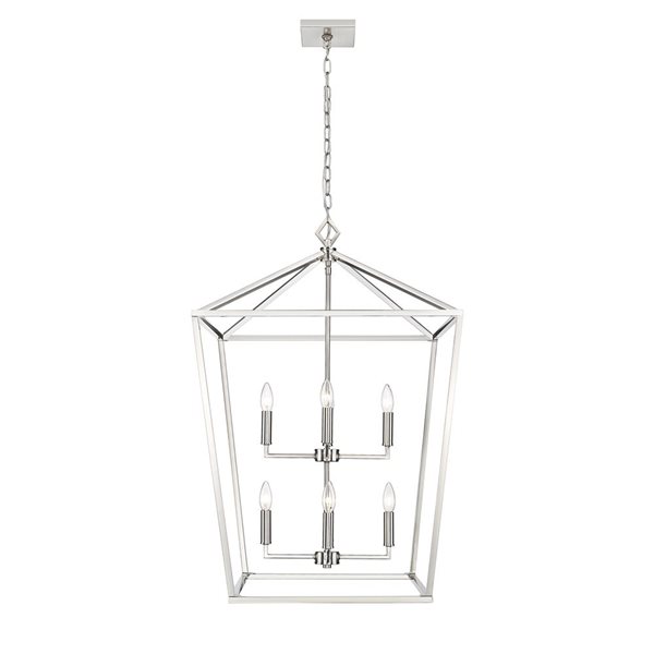 Millennium Lighting Pendant Light Satin Nickel Transitional Geometric Standard Large Pendant Light