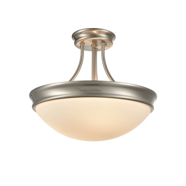 Millennium Lighting Modern 3-Light Brushed Nickel Semi-Flush Mount ...