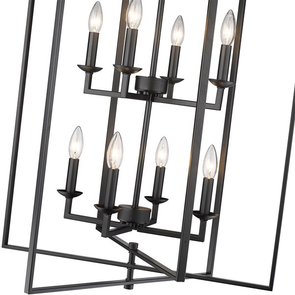 Millennium Lighting Nellis Matte Black Transitional Geometric Standard Large  Pendant Light