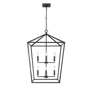 Millennium Lighting Pendant Light Matte Black Transitional Geometric Standard Large Pendant Light