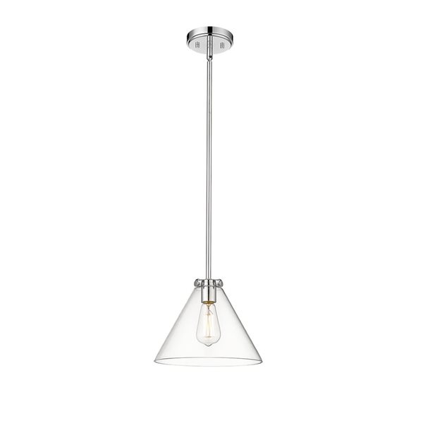 Millennium Lighting Aliza Polished Chrome Transitional Clear Glass Geometric Standard Medium Pendant Light