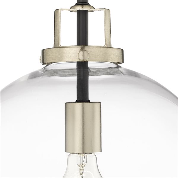 Millennium Lighting Mellrosa Matte Black/modern Gold Transitional Clear Glass Geometric Standard Medium Pendant Light