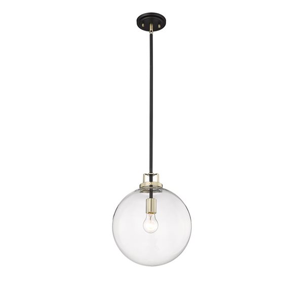 Millennium Lighting Mellrosa Matte Black/modern Gold Transitional Clear Glass Geometric Standard Medium Pendant Light