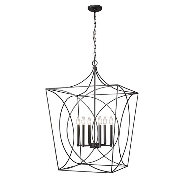 Millennium Lighting Tracy Matte Black Transitional Geometric Standard Large Pendant Light