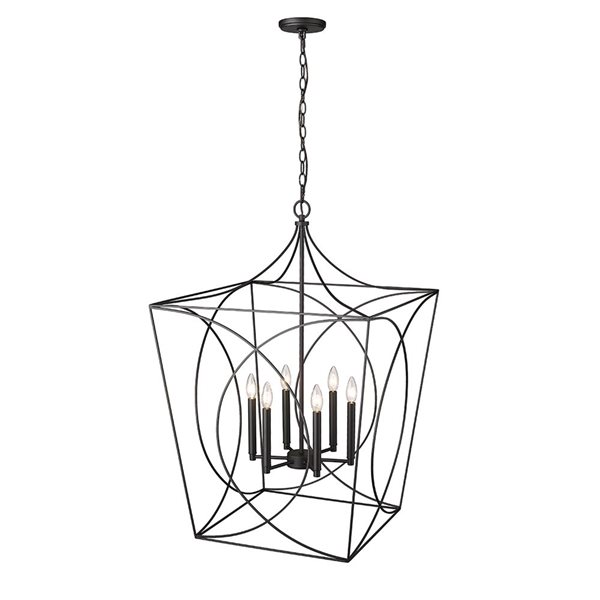 Millennium Lighting Tracy Matte Black Transitional Geometric Standard Large Pendant Light