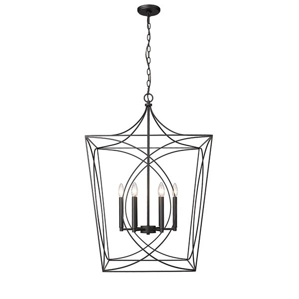 Millennium Lighting Tracy Matte Black Transitional Geometric Standard Large Pendant Light