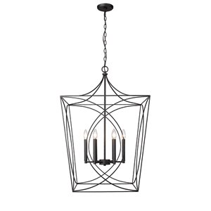 Millennium Lighting Tracy Matte Black Transitional Geometric Standard Large Pendant Light