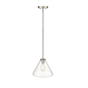 Millennium Lighting Aliza Brushed Nickel Transitional Clear Glass Geometric Standard Medium Pendant Light