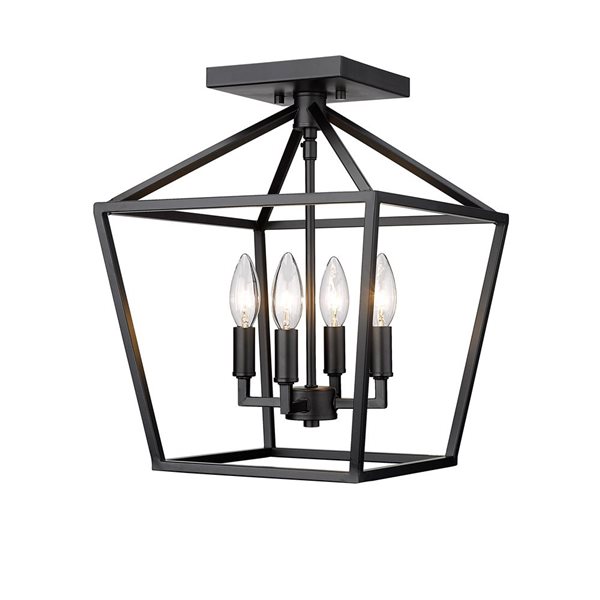 Millennium Lighting Transitional 4-Light Semi-Flush Mount Light in Matte Black