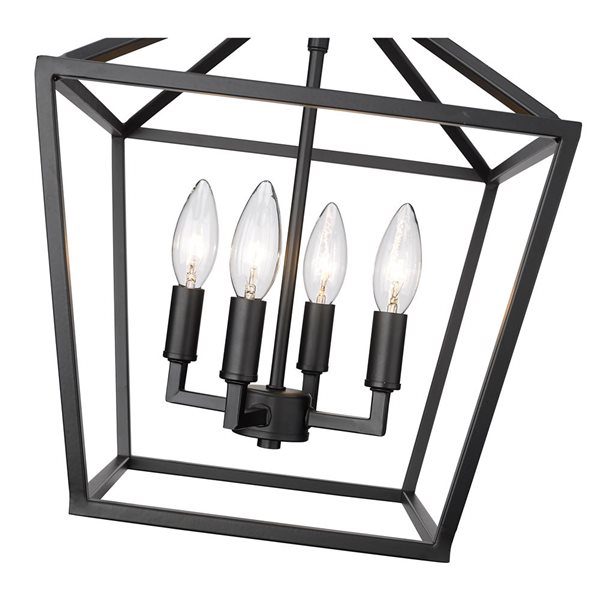 Millennium Lighting Transitional 4-Light Semi-Flush Mount Light in Matte Black