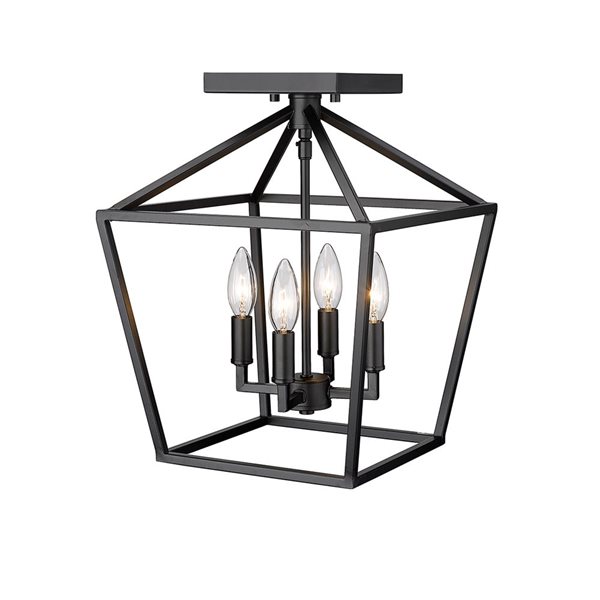 Millennium Lighting Transitional 4-Light Semi-Flush Mount Light in Matte Black