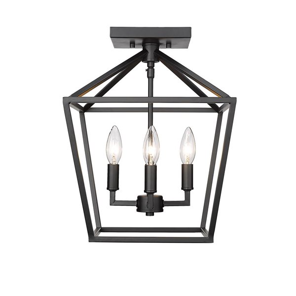 Millennium Lighting Transitional 4-Light Semi-Flush Mount Light in Matte Black