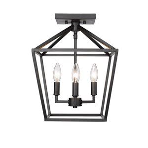 Millennium Lighting Transitional 4-Light Semi-Flush Mount Light in Matte Black