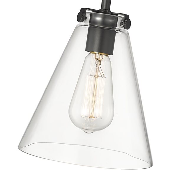 Millennium Lighting Aliza Matte Black Transitional Clear Glass Geometric Standard Mini Pendant Light