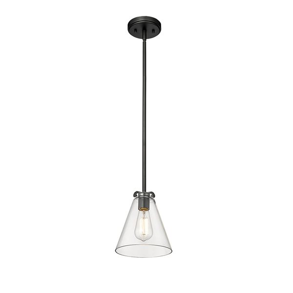 Millennium Lighting Aliza Matte Black Transitional Clear Glass Geometric Standard Mini Pendant Light