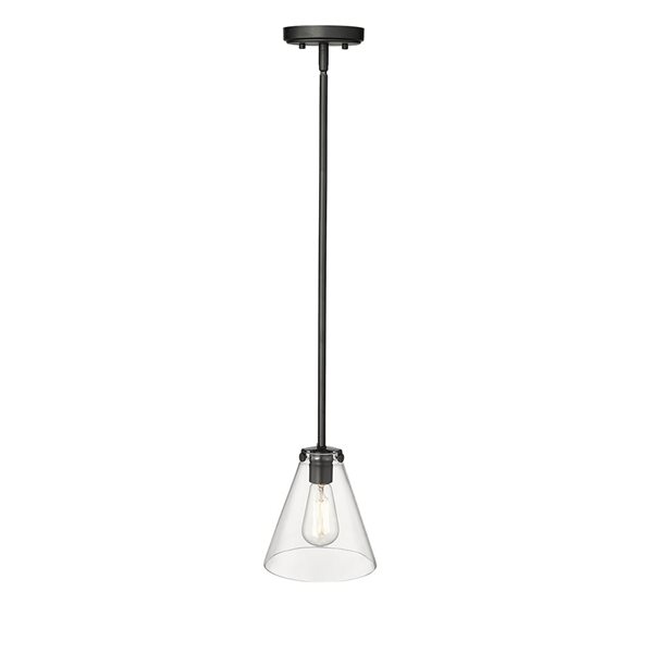 Millennium Lighting Aliza Matte Black Transitional Clear Glass Geometric Standard Mini Pendant Light