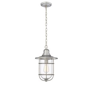 Millennium Lighting Outdoor Galvanized Transitional Clear Glass Lantern Standard Medium Pendant Light