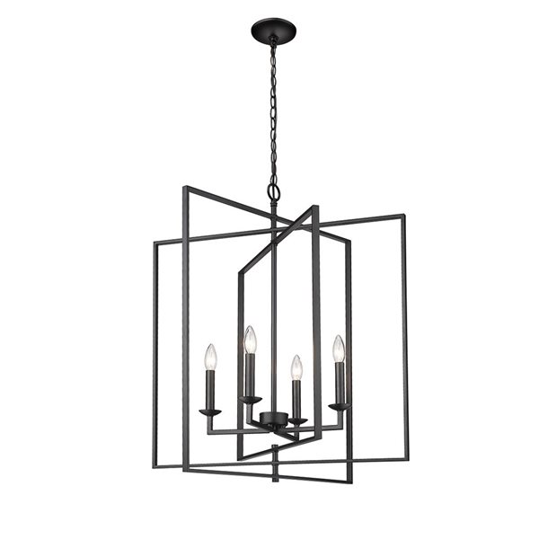 Millennium Lighting Nellis Matte Black Transitional Geometric Standard Large Pendant Light