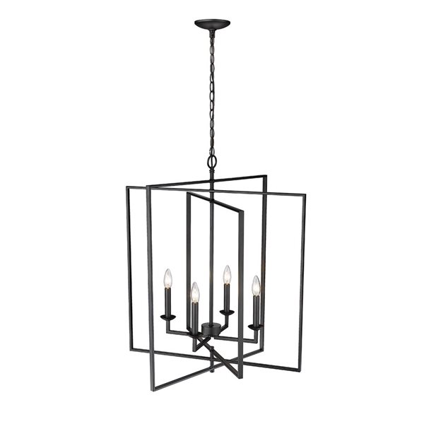 Millennium Lighting Nellis Matte Black Transitional Geometric Standard Large Pendant Light