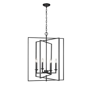 Millennium Lighting Nellis Matte Black Transitional Geometric Standard Large Pendant Light