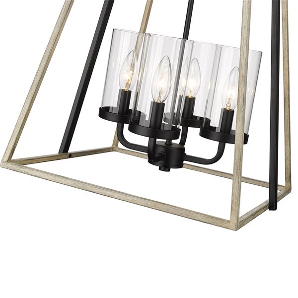 Millennium Lighting Bonnie Matte Black/grey Wood Transitional Geometric Standard Medium Pendant Light