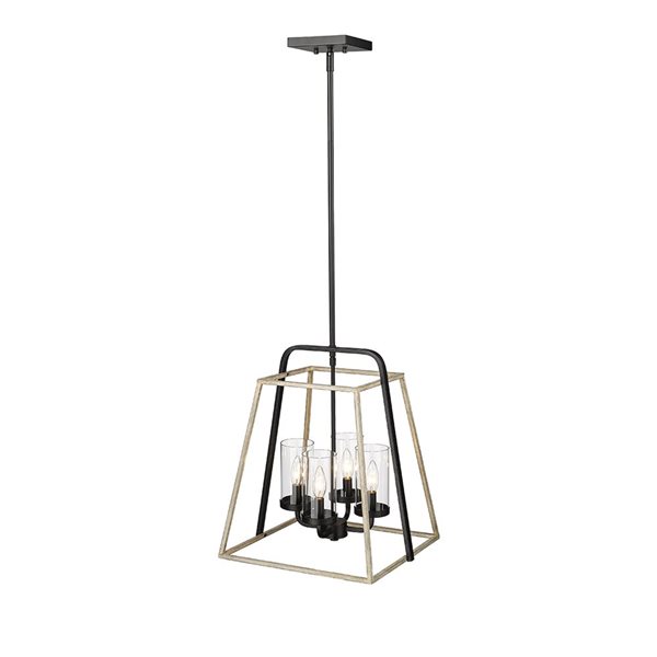 Millennium Lighting Bonnie Matte Black/grey Wood Transitional Geometric Standard Medium Pendant Light