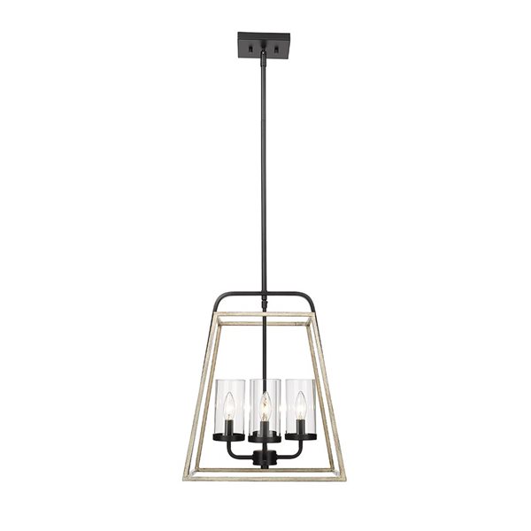 Millennium Lighting Bonnie Matte Black/grey Wood Transitional Geometric Standard Medium Pendant Light