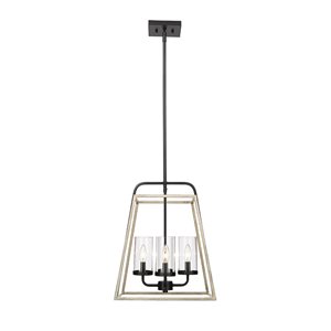 Millennium Lighting Bonnie Matte Black/grey Wood Transitional Geometric Standard Medium Pendant Light