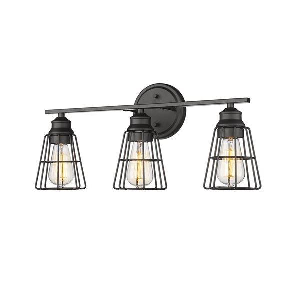 Millennium Lighting 3-Light Black Transitional Vanity Light