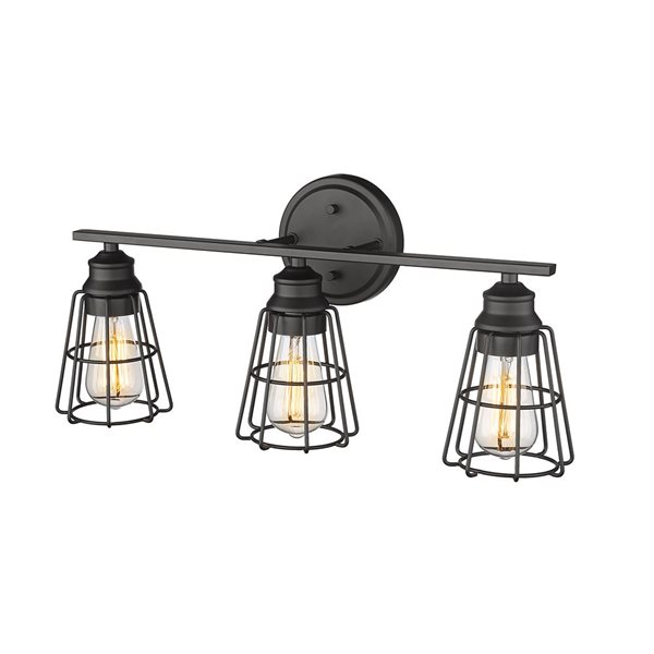 Millennium Lighting 3-Light Black Transitional Vanity Light