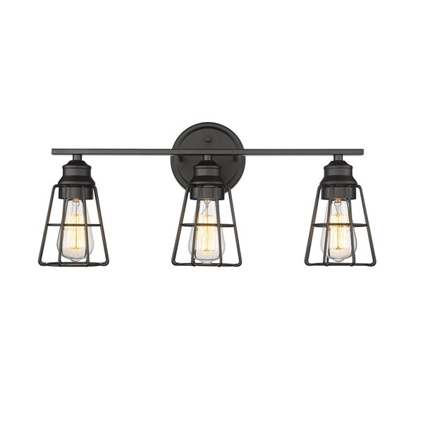 Millennium Lighting 3-Light Black Transitional Vanity Light