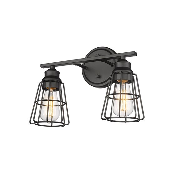 Millennium Lighting 2-Light Black Transitional Vanity Light