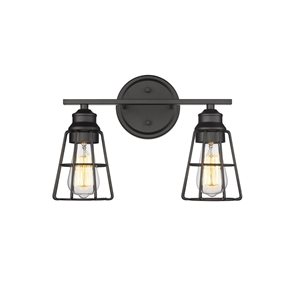 Millennium Lighting 2-Light Black Transitional Vanity Light