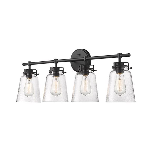 Millennium Lighting Amberose 4-light Black Transitional Vanity Light