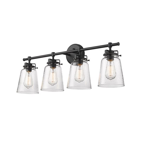 Millennium Lighting Amberose 4-light Black Transitional Vanity Light