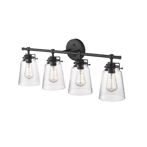 Millennium Lighting Amberose 4-light Black Transitional Vanity Light